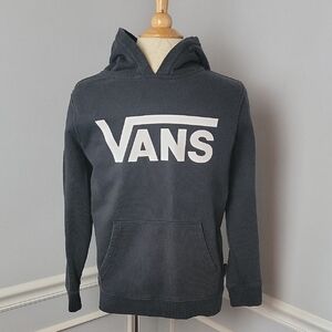 VANS Black‎ White Logo Classic Skate Punk Casual Pull Over Hoodie Sweatshirt M
